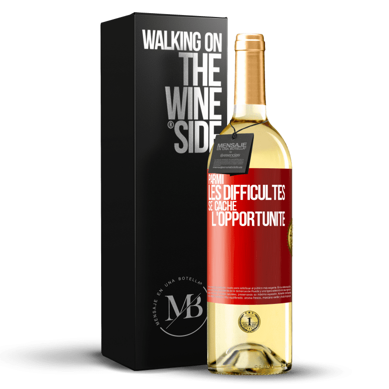 29,95 € Envoi gratuit | Vin blanc Édition WHITE Parmi les difficultés, se cache l'opportunité Étiquette Rouge. Étiquette personnalisable Vin jeune Récolte 2023 Verdejo