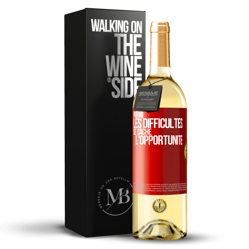 29,95 € Envoi gratuit | Vin blanc Édition WHITE Parmi les difficultés, se cache l'opportunité Étiquette Rouge. Étiquette personnalisable Vin jeune Récolte 2024 Verdejo