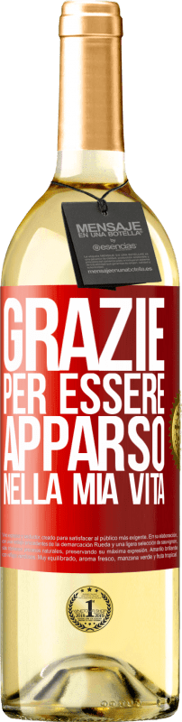 29,95 € Spedizione Gratuita | Vino bianco Edizione WHITE Grazie per essere apparso nella mia vita Etichetta Rossa. Etichetta personalizzabile Vino giovane Raccogliere 2025 Verdejo