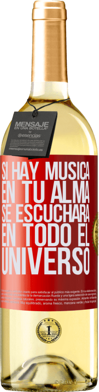 29,95 € Envío gratis | Vino Blanco Edición WHITE Si hay música en tu alma, se escuchará en todo el universo Etiqueta Roja. Etiqueta personalizable Vino joven Cosecha 2025 Verdejo