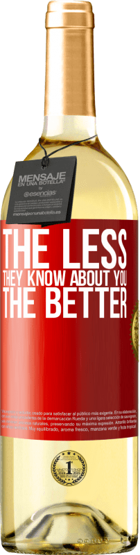 29,95 € Free Shipping | White Wine WHITE Edition The less they know about you, the better Red Label. Customizable label Young wine Harvest 2025 Verdejo
