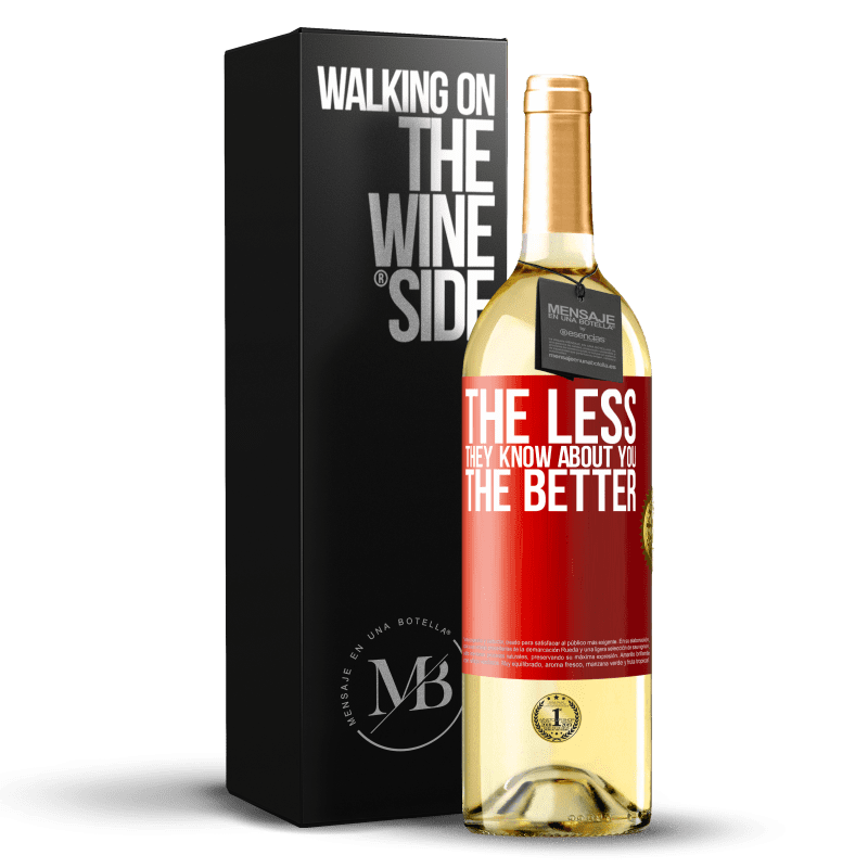 29,95 € Free Shipping | White Wine WHITE Edition The less they know about you, the better Red Label. Customizable label Young wine Harvest 2022 Verdejo