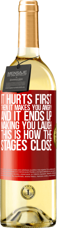 29,95 € Free Shipping | White Wine WHITE Edition It hurts first, then it makes you angry, and it ends up making you laugh. This is how the stages close Red Label. Customizable label Young wine Harvest 2023 Verdejo