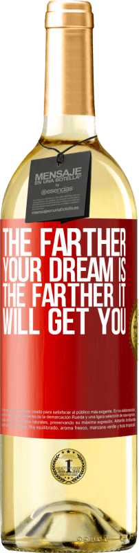 29,95 € Free Shipping | White Wine WHITE Edition The farther your dream is, the farther it will get you Red Label. Customizable label Young wine Harvest 2025 Verdejo