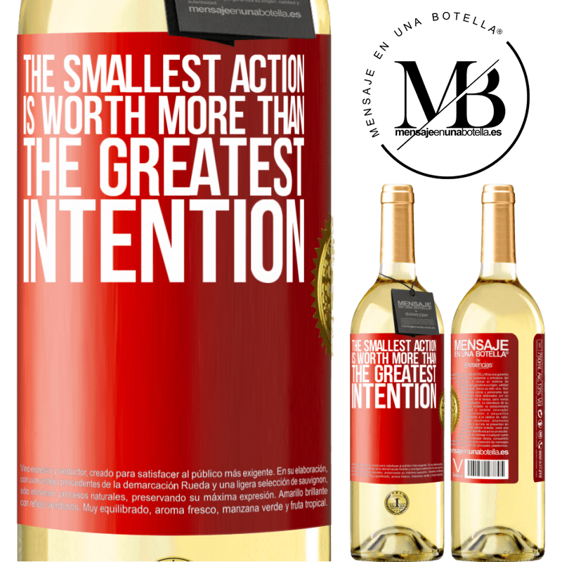 29,95 € Free Shipping | White Wine WHITE Edition The smallest action is worth more than the greatest intention Red Label. Customizable label Young wine Harvest 2023 Verdejo