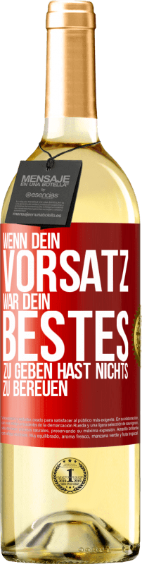 «Wenn dein Vorsatz war, dein Bestes zu geben, hast nichts zu bereuen» WHITE Ausgabe