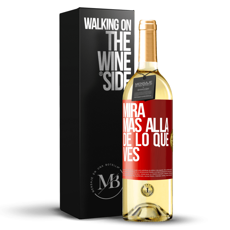 29,95 € Envío gratis | Vino Blanco Edición WHITE Mira más allá de lo que ves Etiqueta Roja. Etiqueta personalizable Vino joven Cosecha 2025 Verdejo