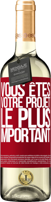 29,95 € Envoi gratuit | Vin blanc Édition WHITE Vous êtes votre projet le plus important Étiquette Rouge. Étiquette personnalisable Vin jeune Récolte 2025 Verdejo