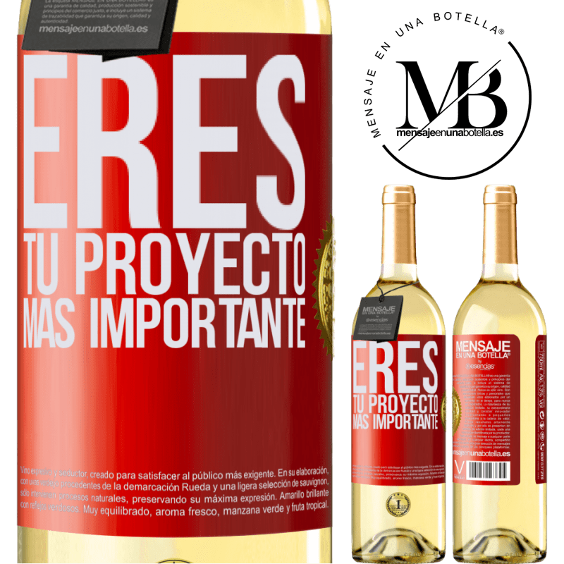 29,95 € Envoi gratuit | Vin blanc Édition WHITE Vous êtes votre projet le plus important Étiquette Rouge. Étiquette personnalisable Vin jeune Récolte 2022 Verdejo