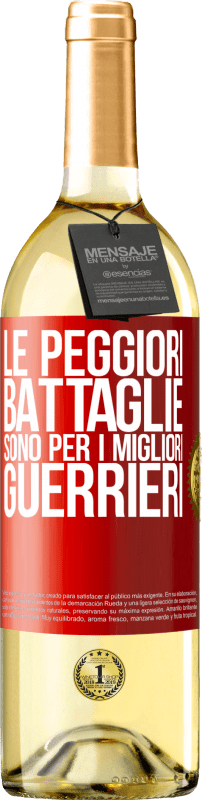 29,95 € Spedizione Gratuita | Vino bianco Edizione WHITE Le peggiori battaglie sono per i migliori guerrieri Etichetta Rossa. Etichetta personalizzabile Vino giovane Raccogliere 2025 Verdejo