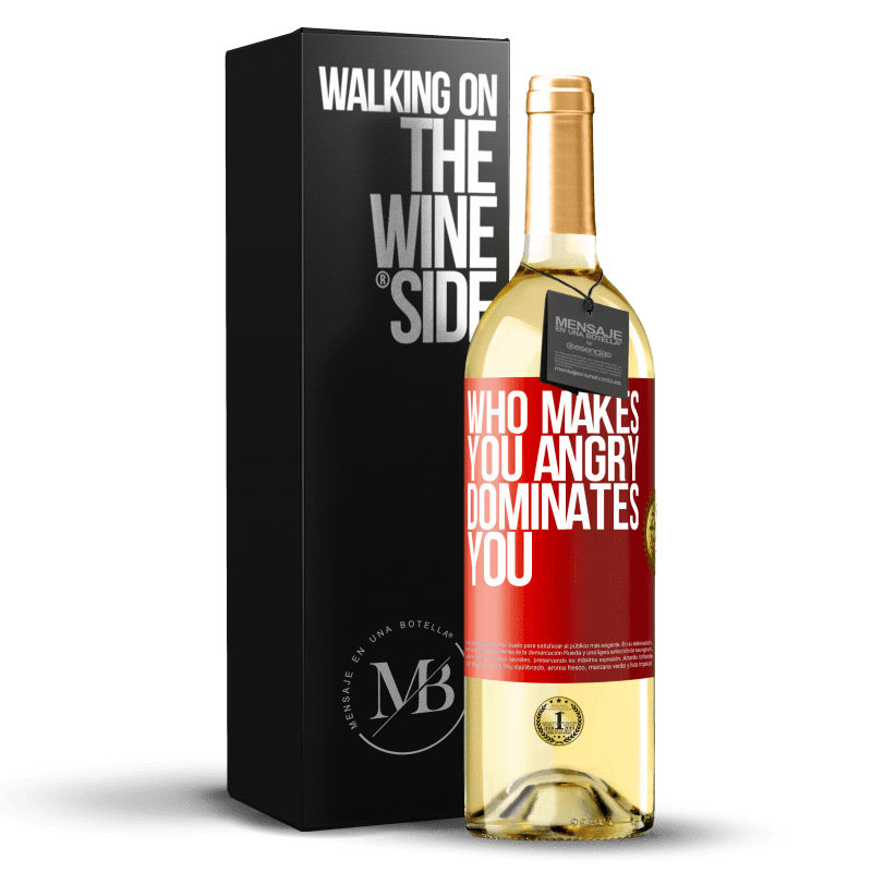 29,95 € Free Shipping | White Wine WHITE Edition Who makes you angry dominates you Red Label. Customizable label Young wine Harvest 2023 Verdejo