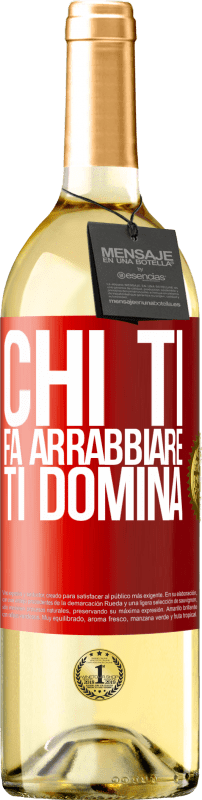 29,95 € | Vino bianco Edizione WHITE Chi ti fa arrabbiare ti domina Etichetta Rossa. Etichetta personalizzabile Vino giovane Raccogliere 2024 Verdejo