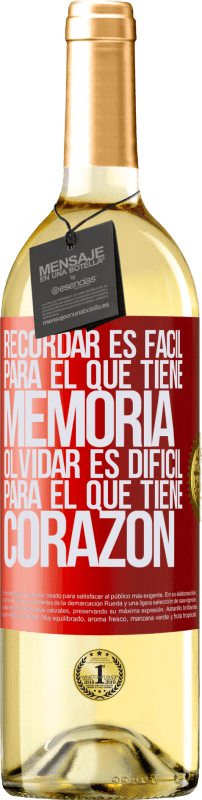 «Recordar es fácil para el que tiene memoria. Olvidar es difícil para el que tiene corazón» Edición WHITE