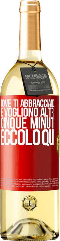 29,95 € Spedizione Gratuita | Vino bianco Edizione WHITE Dove ti abbracciano e vogliono altri cinque minuti, eccolo qui Etichetta Rossa. Etichetta personalizzabile Vino giovane Raccogliere 2024 Verdejo