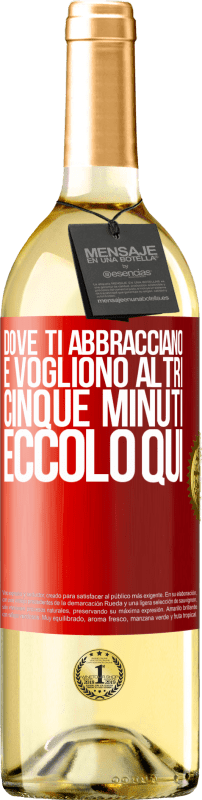 29,95 € Spedizione Gratuita | Vino bianco Edizione WHITE Dove ti abbracciano e vogliono altri cinque minuti, eccolo qui Etichetta Rossa. Etichetta personalizzabile Vino giovane Raccogliere 2025 Verdejo
