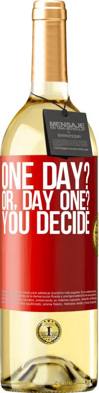 29,95 € | 白葡萄酒 WHITE版 One day? Or, day one? You decide 红色标签. 可自定义的标签 青年酒 收成 2024 Verdejo