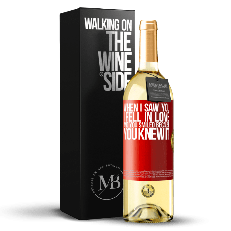 29,95 € Free Shipping | White Wine WHITE Edition When I saw you I fell in love, and you smiled because you knew it Red Label. Customizable label Young wine Harvest 2023 Verdejo