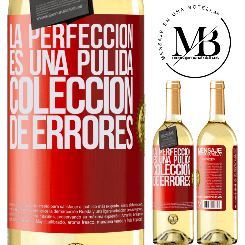29,95 € Envoi gratuit | Vin blanc Édition WHITE La perfection est une collection polie d'erreurs Étiquette Rouge. Étiquette personnalisable Vin jeune Récolte 2022 Verdejo