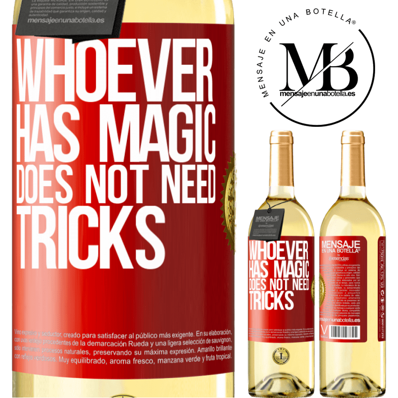 29,95 € Free Shipping | White Wine WHITE Edition Whoever has magic does not need tricks Red Label. Customizable label Young wine Harvest 2023 Verdejo