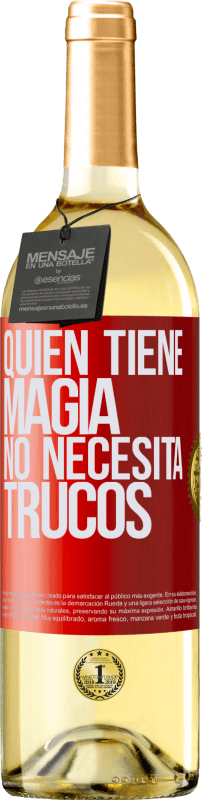 29,95 € | Vino Blanco Edición WHITE Quien tiene magia no necesita trucos Etiqueta Roja. Etiqueta personalizable Vino joven Cosecha 2024 Verdejo