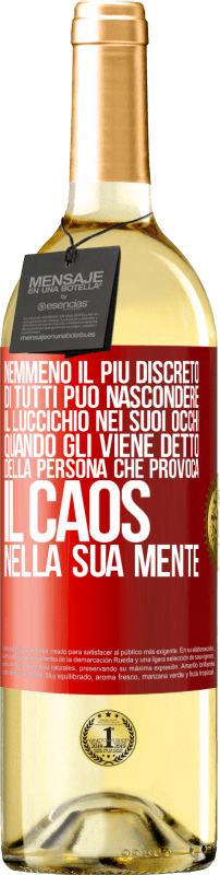 29,95 € | Vino bianco Edizione WHITE Nemmeno il più discreto di tutti può nascondere il luccichio nei suoi occhi quando gli viene detto della persona che provoca Etichetta Rossa. Etichetta personalizzabile Vino giovane Raccogliere 2024 Verdejo