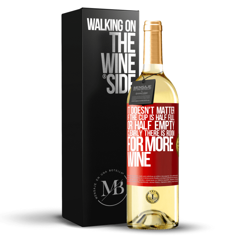 29,95 € Free Shipping | White Wine WHITE Edition It doesn't matter if the cup is half full or half empty. Clearly there is room for more wine Red Label. Customizable label Young wine Harvest 2023 Verdejo