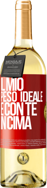 29,95 € | Vino bianco Edizione WHITE Il mio peso ideale è con te in cima Etichetta Rossa. Etichetta personalizzabile Vino giovane Raccogliere 2024 Verdejo