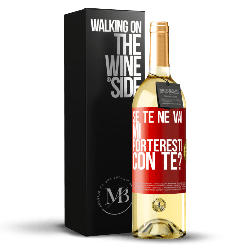 29,95 € Spedizione Gratuita | Vino bianco Edizione WHITE se te ne vai, mi porteresti con te? Etichetta Rossa. Etichetta personalizzabile Vino giovane Raccogliere 2024 Verdejo