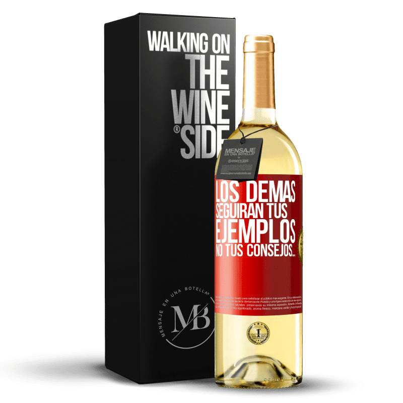 29,95 € Envío gratis | Vino Blanco Edición WHITE Los demás seguirán tus ejemplos, no tus consejos… Etiqueta Roja. Etiqueta personalizable Vino joven Cosecha 2024 Verdejo