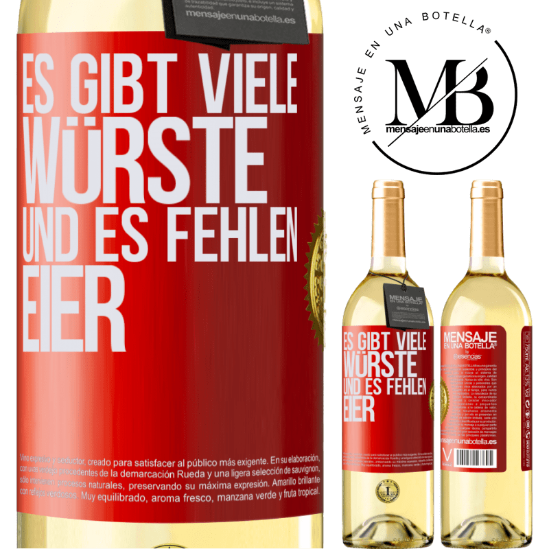 29,95 € Kostenloser Versand | Weißwein WHITE Ausgabe Es gibt viele Würste und es fehlen Eier Rote Markierung. Anpassbares Etikett Junger Wein Ernte 2023 Verdejo