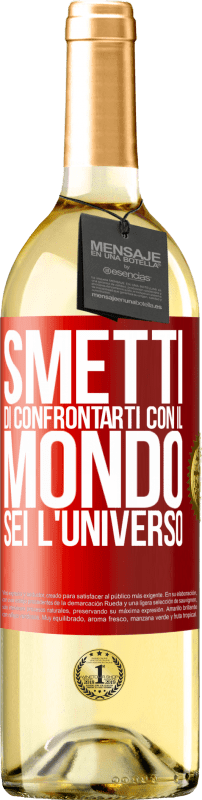 29,95 € | Vino bianco Edizione WHITE Smetti di confrontarti con il mondo, sei l'universo Etichetta Rossa. Etichetta personalizzabile Vino giovane Raccogliere 2024 Verdejo