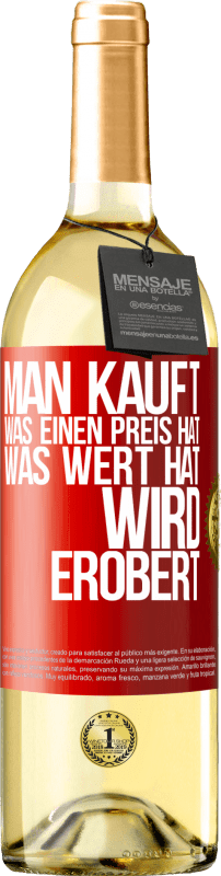 29,95 € | Weißwein WHITE Ausgabe Man kauft, was einen Preis hat. Was Wert hat, wird erobert Rote Markierung. Anpassbares Etikett Junger Wein Ernte 2024 Verdejo