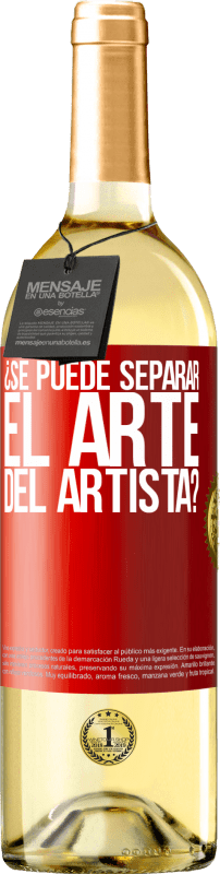 29,95 € Envío gratis | Vino Blanco Edición WHITE ¿Se puede separar el arte del artista? Etiqueta Roja. Etiqueta personalizable Vino joven Cosecha 2023 Verdejo