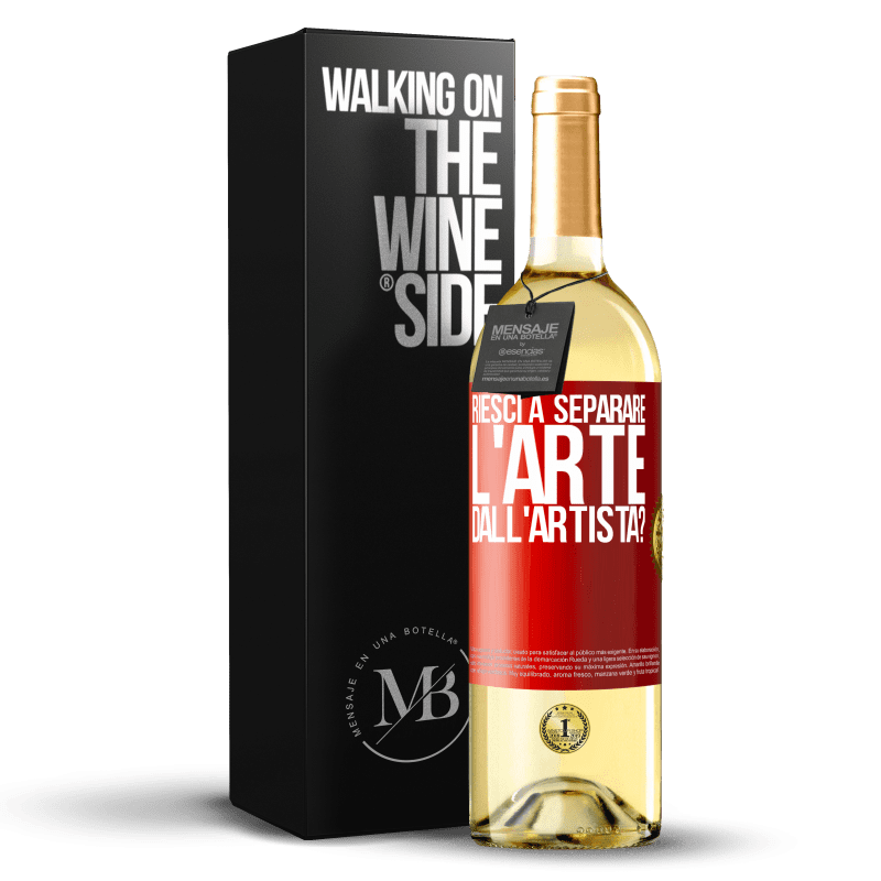 29,95 € Spedizione Gratuita | Vino bianco Edizione WHITE riesci a separare l'arte dall'artista? Etichetta Rossa. Etichetta personalizzabile Vino giovane Raccogliere 2025 Verdejo