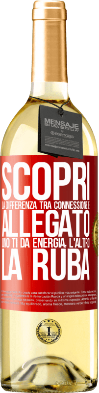 «Scopri la differenza tra connessione e allegato. Uno ti dà energia, l'altro la ruba» Edizione WHITE