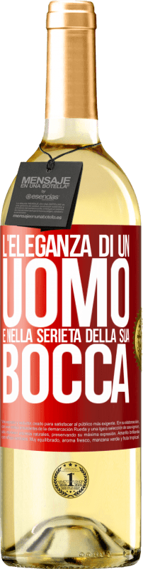 29,95 € | Vino bianco Edizione WHITE L'eleganza di un uomo è nella serietà della sua bocca Etichetta Rossa. Etichetta personalizzabile Vino giovane Raccogliere 2024 Verdejo