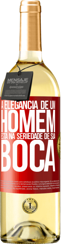 29,95 € | Vinho branco Edição WHITE A elegância de um homem está na seriedade de sua boca Etiqueta Vermelha. Etiqueta personalizável Vinho jovem Colheita 2025 Verdejo