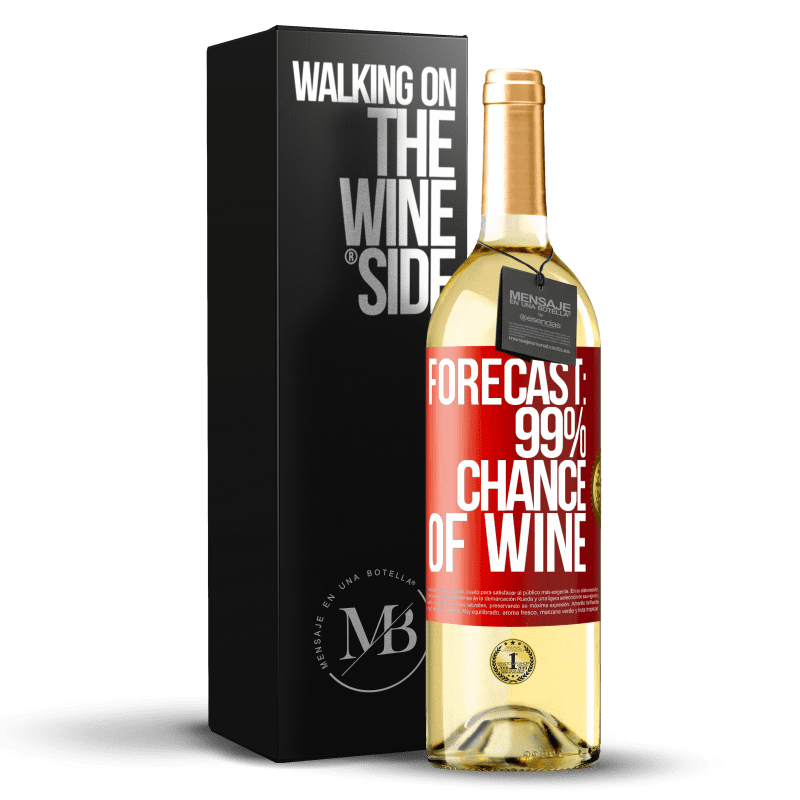 29,95 € Бесплатная доставка | Белое вино Издание WHITE Прогноз: вероятность вина 99% Красная метка. Настраиваемая этикетка Молодое вино Урожай 2023 Verdejo