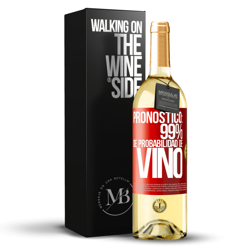 29,95 € Envío gratis | Vino Blanco Edición WHITE Pronóstico: 99% de probabilidad de vino Etiqueta Roja. Etiqueta personalizable Vino joven Cosecha 2023 Verdejo