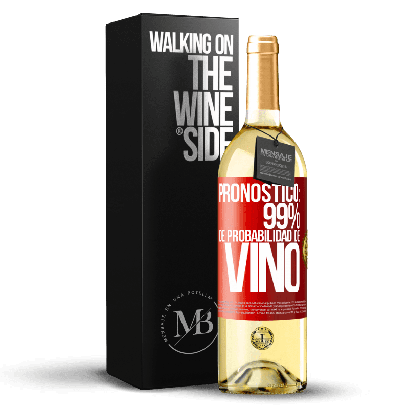 29,95 € Envío gratis | Vino Blanco Edición WHITE Pronóstico: 99% de probabilidad de vino Etiqueta Roja. Etiqueta personalizable Vino joven Cosecha 2024 Verdejo