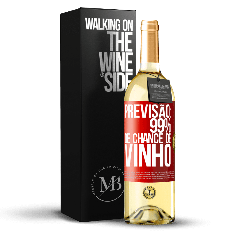 29,95 € Envio grátis | Vinho branco Edição WHITE Previsão: 99% de chance de vinho Etiqueta Vermelha. Etiqueta personalizável Vinho jovem Colheita 2024 Verdejo