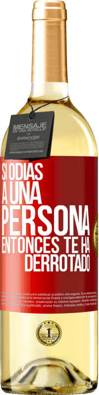 29,95 € | Vino Blanco Edición WHITE Si odias a una persona, entonces te ha derrotado Etiqueta Roja. Etiqueta personalizable Vino joven Cosecha 2024 Verdejo