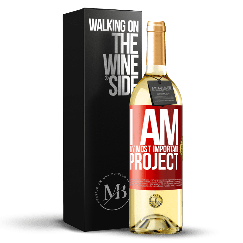 29,95 € Free Shipping | White Wine WHITE Edition I am my most important project Red Label. Customizable label Young wine Harvest 2023 Verdejo