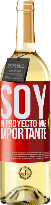 29,95 € | Vino Blanco Edición WHITE Soy mi proyecto más importante Etiqueta Roja. Etiqueta personalizable Vino joven Cosecha 2023 Verdejo