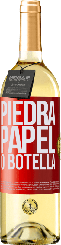 29,95 € | Vino Blanco Edición WHITE Piedra, papel o botella Etiqueta Roja. Etiqueta personalizable Vino joven Cosecha 2023 Verdejo