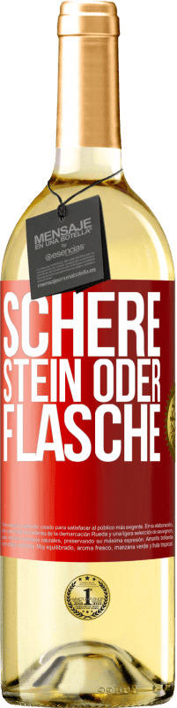 29,95 € | Weißwein WHITE Ausgabe Schere, Stein oder Flasche Rote Markierung. Anpassbares Etikett Junger Wein Ernte 2023 Verdejo
