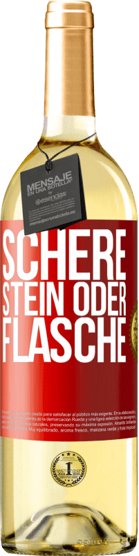 29,95 € Kostenloser Versand | Weißwein WHITE Ausgabe Schere, Stein oder Flasche Rote Markierung. Anpassbares Etikett Junger Wein Ernte 2025 Verdejo