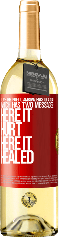29,95 € | White Wine WHITE Edition I love the poetic ambivalence of a scar, which has two messages: here it hurt, here it healed Red Label. Customizable label Young wine Harvest 2023 Verdejo