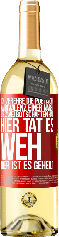 29,95 € | Weißwein WHITE Ausgabe Ich verehre die poetische Ambivalenz einer Narbe, die zwei Botschaften hat: Hier tat es weh, hier ist es geheilt Rote Markierung. Anpassbares Etikett Junger Wein Ernte 2023 Verdejo