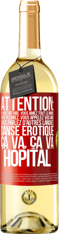 29,95 € | Vin blanc Édition WHITE Attention: il vous fait rire, vous aimez tout le monde, vous pleurez, vous appelez vos amis, vous parlez d'autres langues, danse Étiquette Rouge. Étiquette personnalisable Vin jeune Récolte 2024 Verdejo